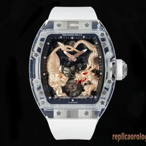 Richard Mille RM 51-01 Black Dial White Strap Replica Orologi Automatico Swiss Clone 1:1