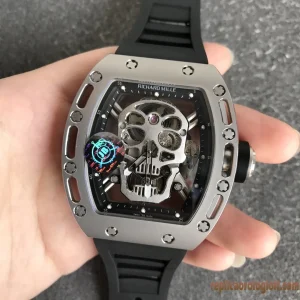 Richard Mille RM52-01 Nero Lunetta Orologi Replica Cinturino in Gomma Uomo Movimento Automatico Orologio Clone 1:1
