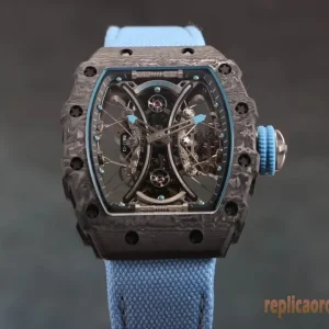 Richard Mille RM53-01 Blu Orologi Replica Cinturino in Gomma Uomo Movimento Automatico Orologio Clone 1:1