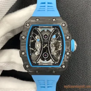 Richard Mille RM53-01 Blue Rubber Strap Replica Watches Automatic Swiss Movement Clone 1:1