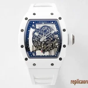 Richard Mille RM55 Blu Scheletrato Orologi Replica Bracciale in Metallo Uomo Movimento Automatico Orologio Clone 1:1