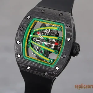 Richard Mille RM59-01 Green Dial Replica Watches Rubber Strap Men Automatic Swiss Clone 1:1