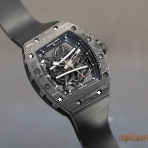 Richard Mille RM 61-01 Black Dial Replica Watches Rubber Strap Men Automatic Swiss Clone 1:1