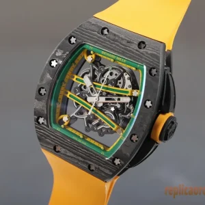 Richard Mille RM 61-01 Verde Giallo Orologi Replica Gomma Uomo Movimento Automatico Orologio Clone 1:1