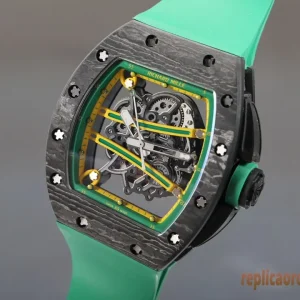 Richard Mille RM 61-01 Verde Orologi Replica Gomma Uomo Movimento Automatico Orologio Clone 1:1
