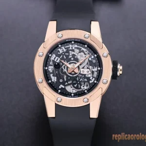 Richard Mille RM 63-01 Nero Orologi Replica Cinturino in Gomma Uomo Movimento Automatico Orologio Clone 1:1