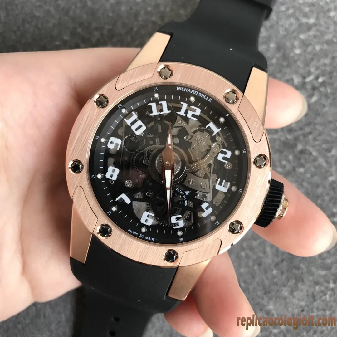 Richard Mille RM 63-01 Nero Orologi Replica Cinturino in Gomma Uomo Movimento Automatico Orologio Clone 1:1 - immagine 3