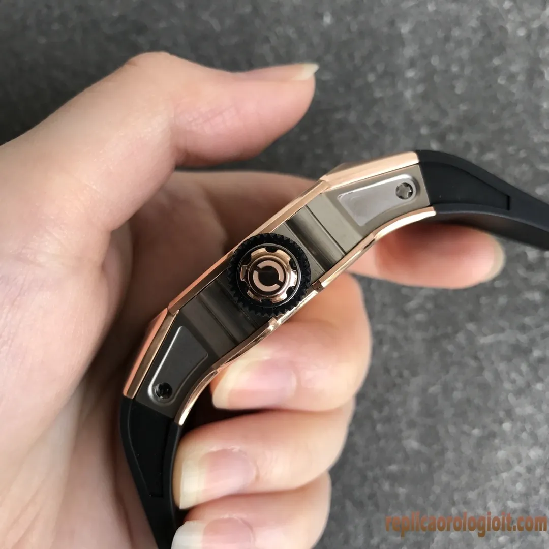 Richard Mille RM 63-01 Nero Orologi Replica Cinturino in Gomma Uomo Movimento Automatico Orologio Clone 1:1 - immagine 4