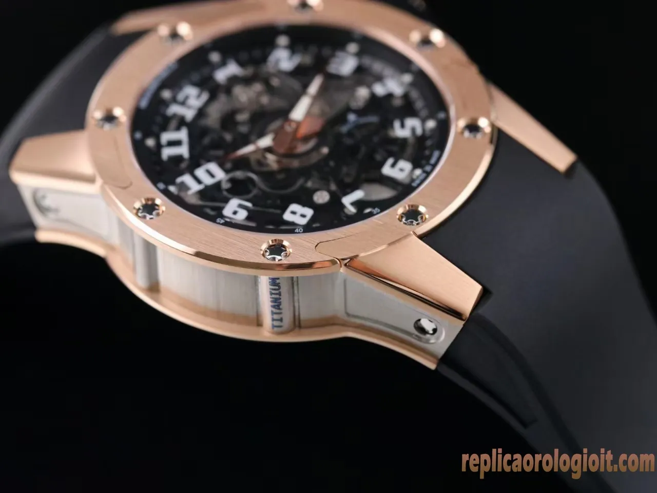 Richard Mille RM 63-01 Nero Orologi Replica Cinturino in Gomma Uomo Movimento Automatico Orologio Clone 1:1 - immagine 5