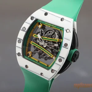Richard Mille RM 67 Verde Orologi Replica Gomma Uomo Movimento Automatico Orologio Clone 1:1