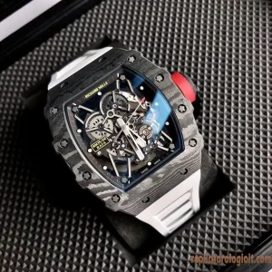 Richard Mille RM35-02 Nero e Blu Orologi Replica Bracciale in Gomma Uomo Movimento Automatico Orologio Clone 1:1