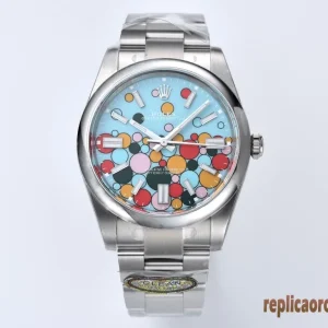 Rolex Oyster Perpetual Confetti Orologi Replica Bracciale Acciaio Uomo Movimento Automatico Orologio Clone 1:1