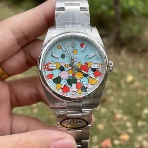 Rolex Oyster Perpetual Confetti Quadrante Orologi Replica Bracciale Acciaio Uomo Automatico Orologio Clone 1:1