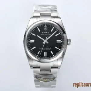 Rolex Oyster Perpetual Nero Orologi Replica Bracciale Acciaio Uomo Movimento Automatico Orologio Clone 1:1