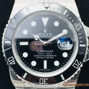 Rolex Submariner Nero Orologi Replica Bracciale Acciaio Uomo Movimento Automatico Orologio Clone 1:1