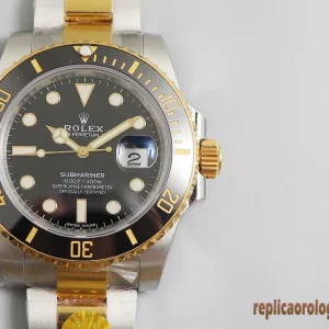 Rolex Submariner Oro e Acciaio Orologi Replica Bracciale in Metallo Uomo Movimento Automatico Orologio Clone 1:1