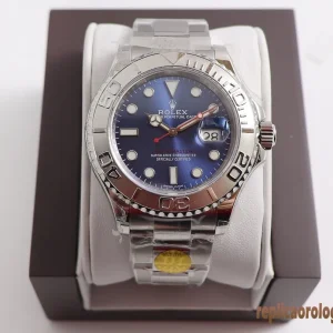 Rolex Yacht-Master Quadrante Blu Orologi Replica Bracciale Acciaio Uomo Movimento Automatico Orologio Clone 1:1