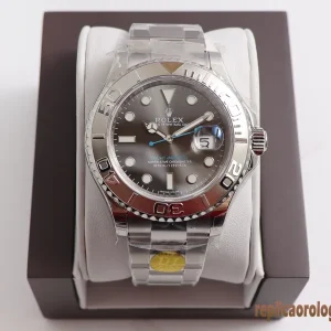 Rolex Yacht-Master Quadrante Grigio Orologi Replica Bracciale Acciaio Inossidabile Movimento Automatico Orologio Clone 1:1