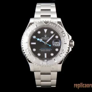 Rolex Yacht-Master Quadrante Grigio Orologi Replica Bracciale Acciaio Uomo Movimento Automatico Orologio Clone 1:1