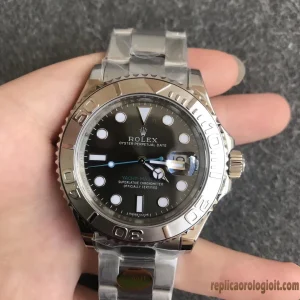 Rolex Yacht-Master Nero Orologi Replica Bracciale Acciaio Automatico Orologio Clone 1:1