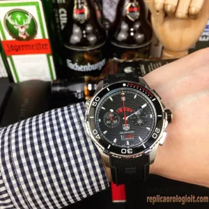 Tag Heuer Aquaracer Black Dial Replica Watches Rubber Strap Men Automatic Swiss Orologio Clone 1:1