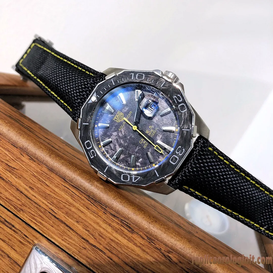 Tag Heuer Aquaracer Quadrante Blu Orologi Replica Cinturino in Gomma Uomo Movimento Automatico Orologio Clone 1:1