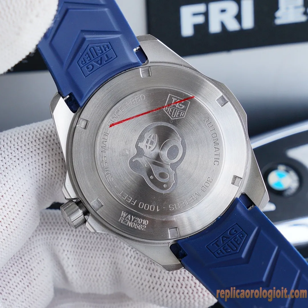Tag Heuer Aquaracer Quadrante Blu Orologi Replica Cinturino in Gomma Uomo Movimento Automatico Orologio Clone 1:1 - immagine 6