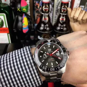 Tag Heuer Aquaracer Verde Lunetta Orologi Replica Bracciale in metallo Uomo Movimento automatico svizzero Orologio Clone 1:1