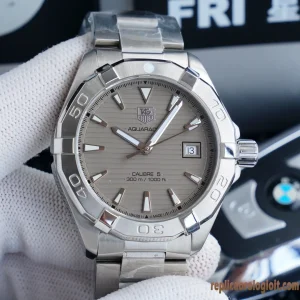 Tag Heuer Aquaracer Grigio Orologi Replica Bracciale in metallo Uomo Movimento automatico svizzero Orologio Clone 1:1