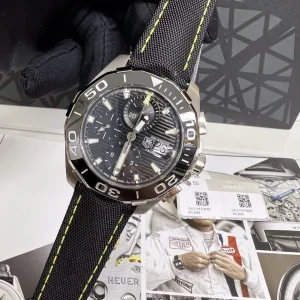 Tag Heuer Aquaracer Quadrante Nero Orologi Replica Cinturino in Gomma Uomo Movimento Automatico Orologio Clone 1:1