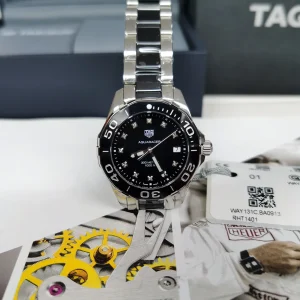 Tag Heuer Aquaracer Nero Lunetta Nera Orologi Replica Bracciale in Metallo Donna Movimento Automatico Svizzero Orologio Clone 1:1