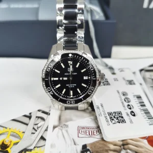 Tag Heuer Aquaracer Nero Lunetta Diamantata Orologi Replica Bracciale Acciaio Uomo Movimento Automatico Svizzero Orologio Clone 1:1