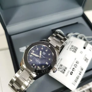 Tag Heuer Aquaracer Blu Lunetta Diamantata Orologi Replica Bracciale Acciaio Donna Movimento Automatico Svizzero Orologio Clone 1:1