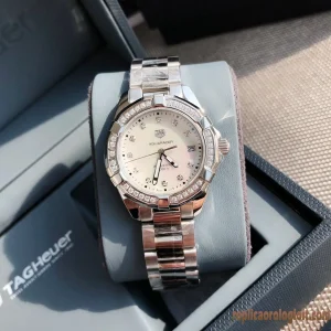 Tag Heuer Aquaracer Quadrante Bianco Orologi Replica Bracciale in Metallo Donna Movimento Automatico Svizzero Orologio Clone 1:1