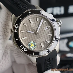 Tag Heuer Aquaracer Grigio Orologi Replica Gomma Uomo Movimento Automatico Orologio Clone 1:1