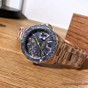 Tag Heuer Aquaracer Blu Lunetta Oro Orologi Replica Bracciale in metallo Uomo Movimento automatico Orologio Clone 1:1