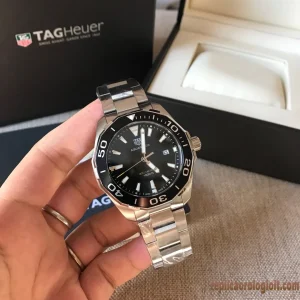 Tag Heuer Aquaracer Nero Orologi Replica Bracciale in Metallo Uomo Movimento Automatico Orologio Clone 1:1