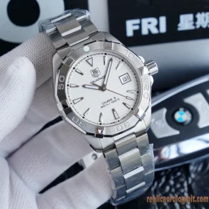 Tag Heuer Aquaracer Quadrante Bianco Orologi Replica Bracciale in Metallo Uomo Movimento Automatico Orologio Clone 1:1