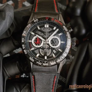 Tag Heuer Carrera Nero Lunetta Senna Orologi Replica Cinturino in Gomma Uomo Movimento Automatico Orologio Clone 1:1