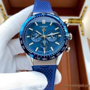 Tag Heuer Carrera Blue Tachymetre Rubber Strap Men Automatic Swiss Clone 1:1