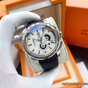 Tag Heuer Carrera White Dial Replica Watches Rubber Strap Men's Automatic Swiss Clone 1:1