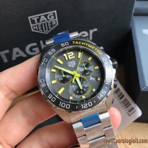 Tag Heuer Formula 1 Black Dial Blue Bezel Replica Watches Metal Bracelet Men Swiss Automatic Clone 1:1
