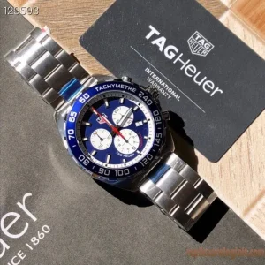 Tag Heuer Formula 1 Blu Lunetta Orologi Replica Bracciale in Metallo Uomo Movimento Automatico Svizzero Orologio Clone 1:1