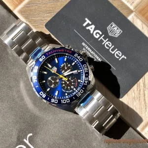 Tag Heuer Formula 1 Blu Lunetta Orologi Replica Bracciale in Metallo Uomo Movimento Automatico Svizzero Orologio Clone 1:1
