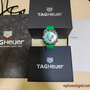 Tag Heuer Formula 1 Verde Orologi Replica Cinturino in Gomma Uomo Movimento Automatico Orologio Clone 1:1