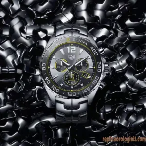 Tag Heuer Formula 1 Grigio Lunetta Nera Orologi Replica Bracciale in Metallo Uomo Movimento Automatico Orologio Clone 1:1