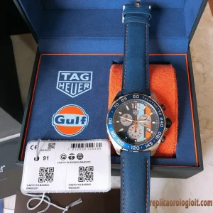Tag Heuer Formula 1 Blu Lunetta Orologi Replica Cinturino in Pelle Uomo Movimento al Quarzo Orologio Clone 1:1