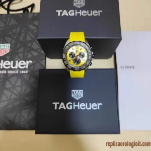 Tag Heuer Formula 1 Giallo Orologi Replica Cinturino in Gomma Uomo Movimento Automatico Svizzero Orologio Clone 1:1