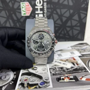 Tag Heuer Formula 1 Nero Lunetta Arancione Orologi Replica Bracciale in Metallo Uomo Movimento Automatico Orologio Clone 1:1