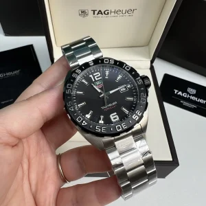 Tag Heuer Formula 1 Nero Lunetta Orologi Replica Bracciale in metallo Uomo Movimento automatico svizzero Orologio Clone 1:1